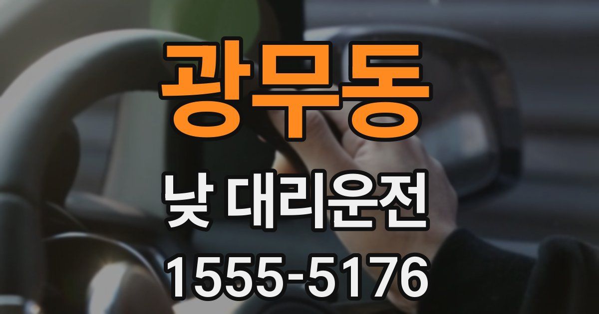광무동 낮 대리운전