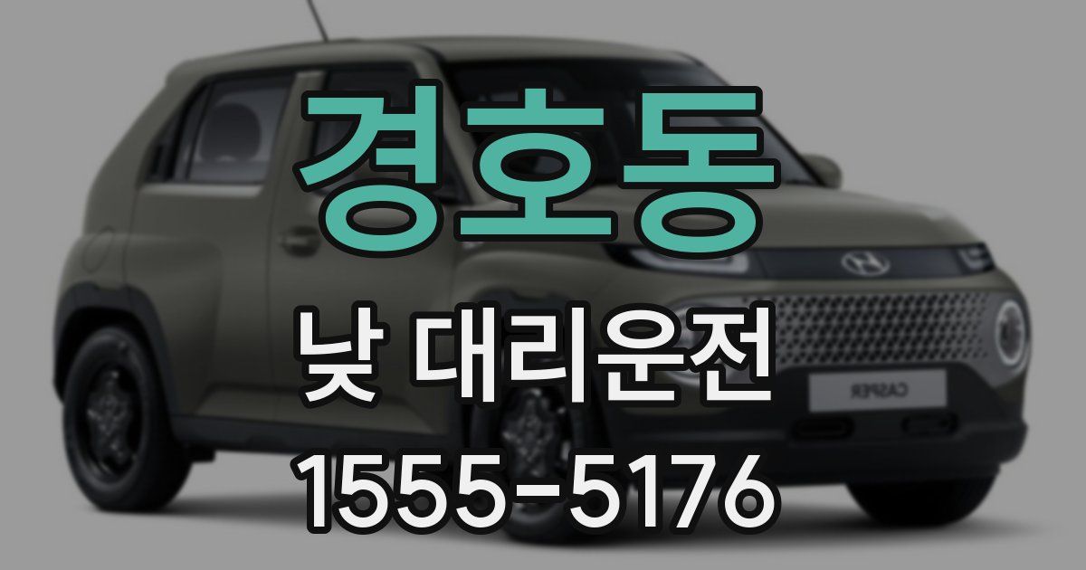 경호동 낮 대리운전
