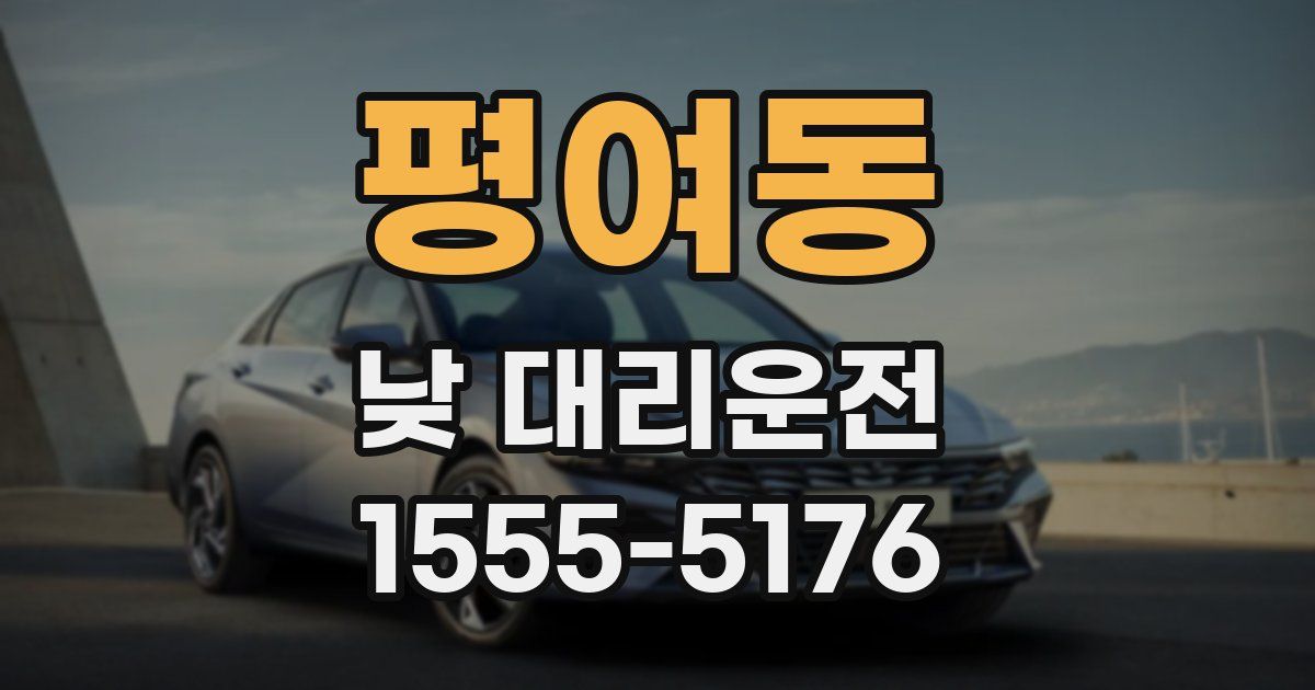 평여동 낮 대리운전