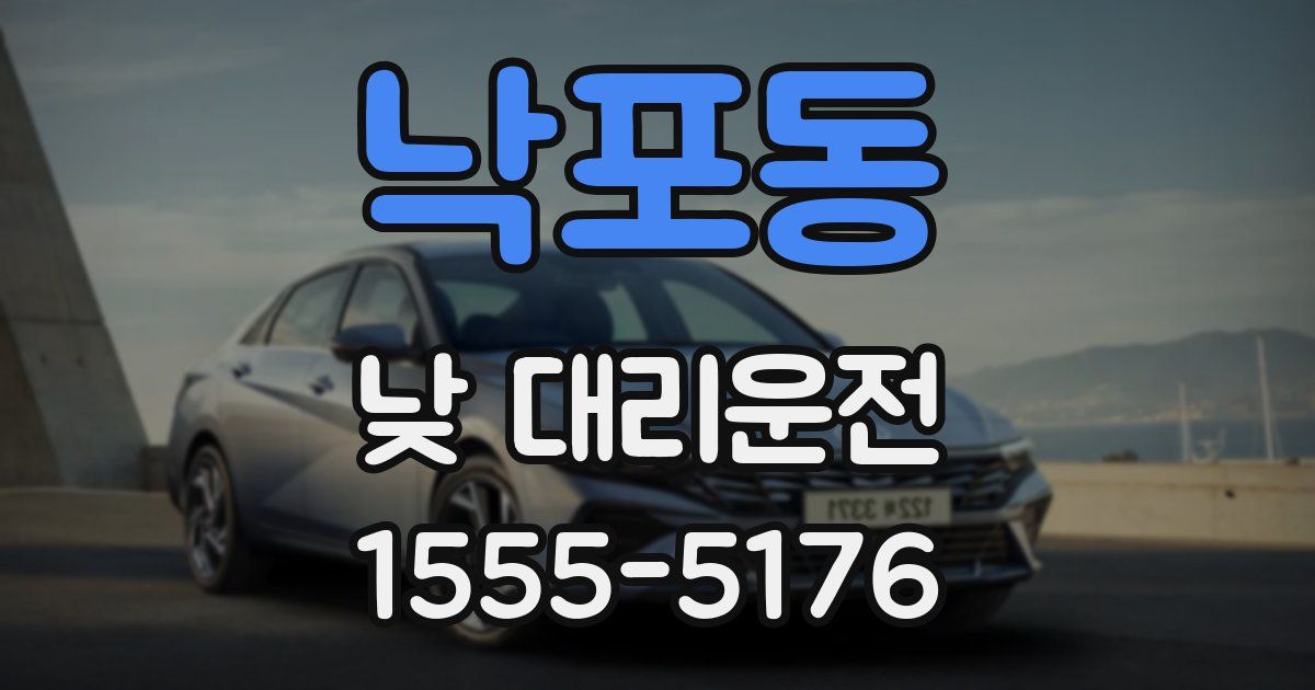 낙포동 낮 대리운전