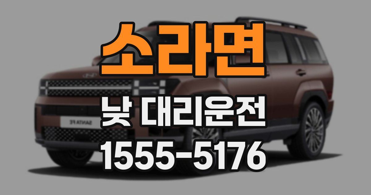 소라면 낮 대리운전