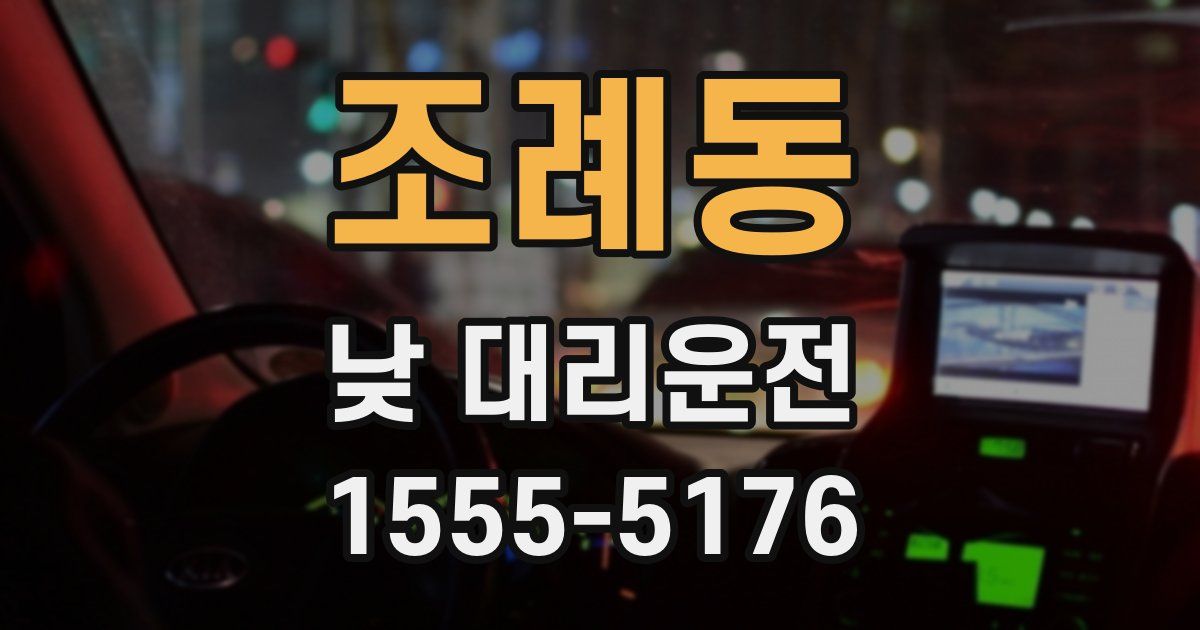 조례동 낮 대리운전