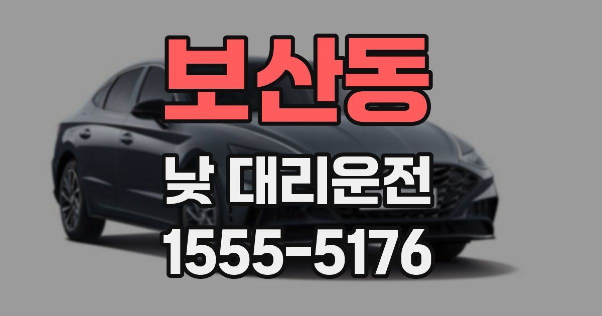 보산동 낮 대리운전