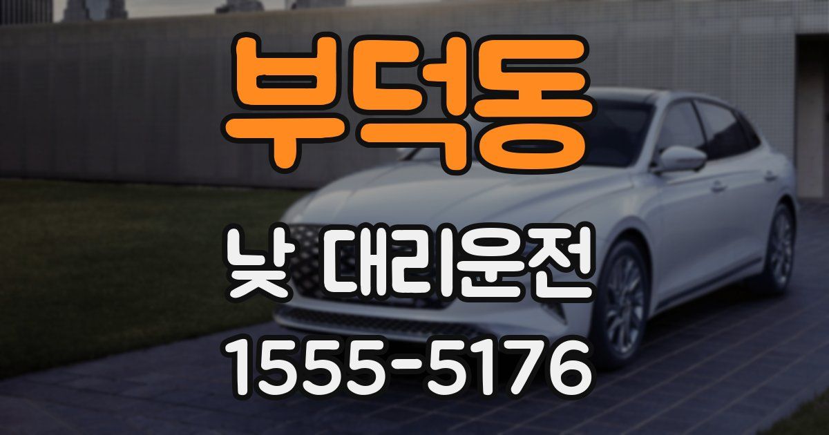 부덕동 낮 대리운전