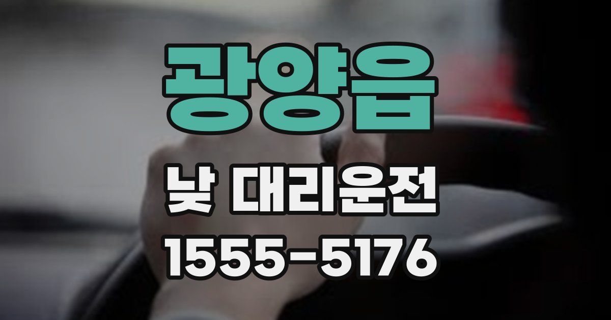 광양읍 낮 대리운전