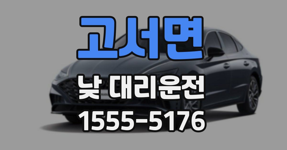 고서면 낮 대리운전