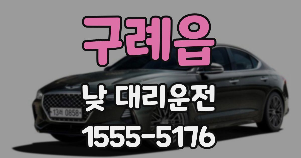 구례읍 낮 대리운전