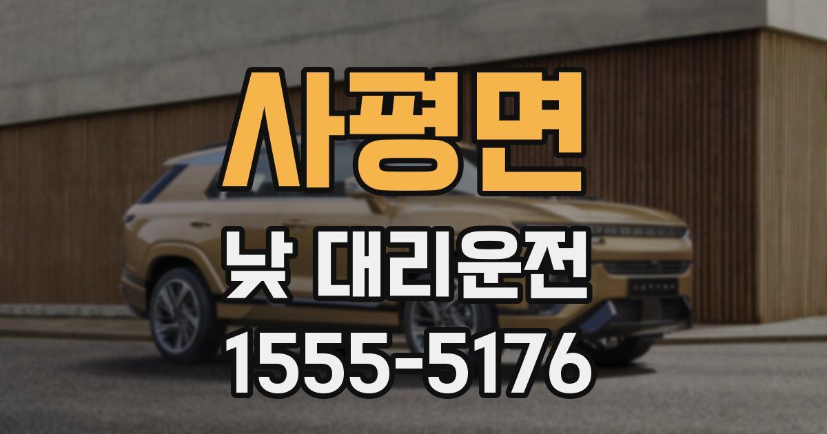 사평면 낮 대리운전