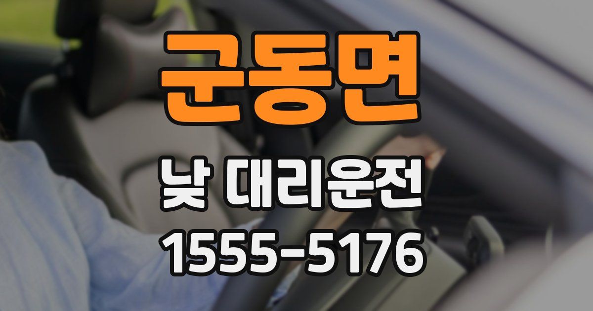 군동면 낮 대리운전