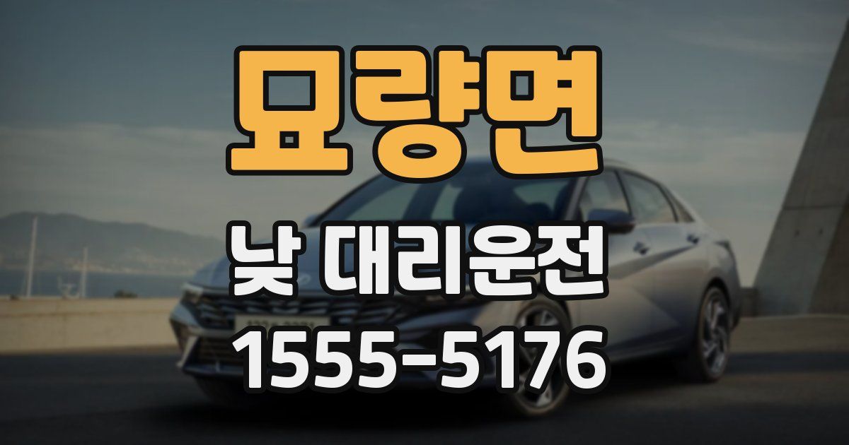 묘량면 낮 대리운전