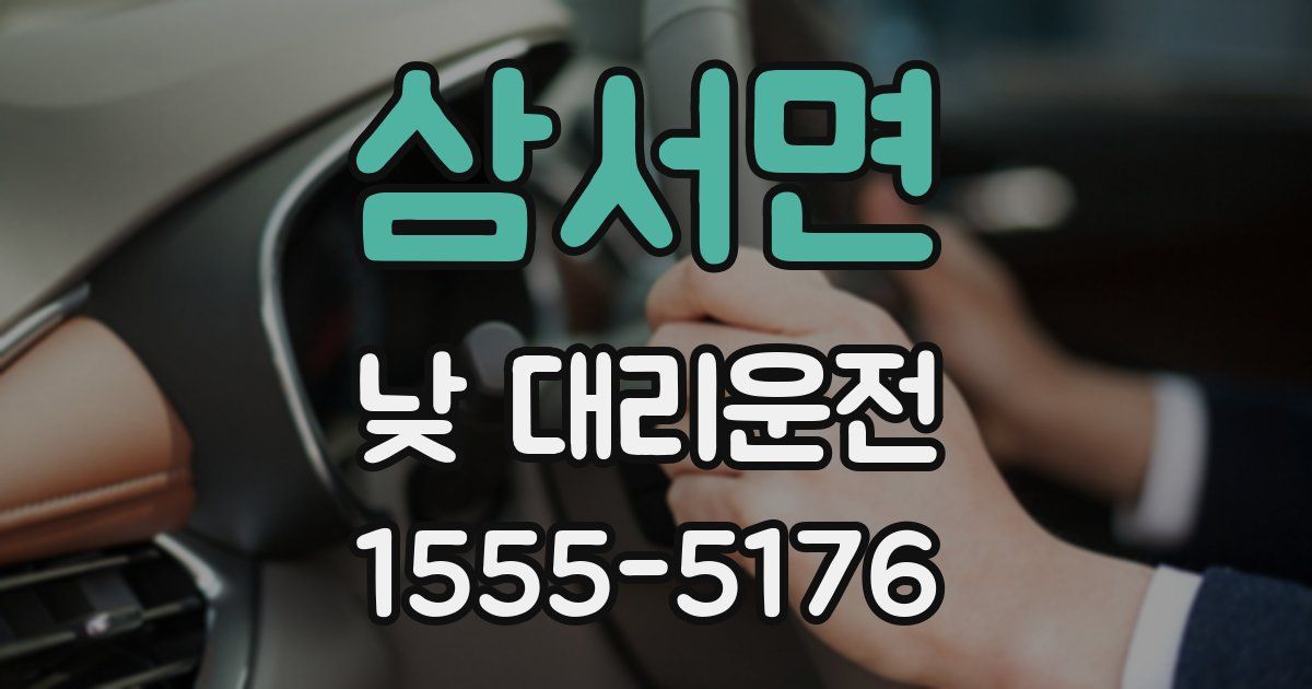 삼서면 낮 대리운전