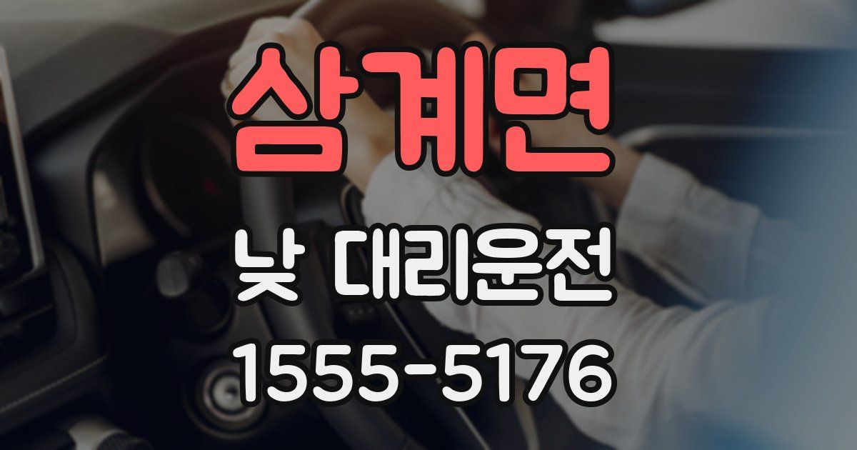 삼계면 낮 대리운전