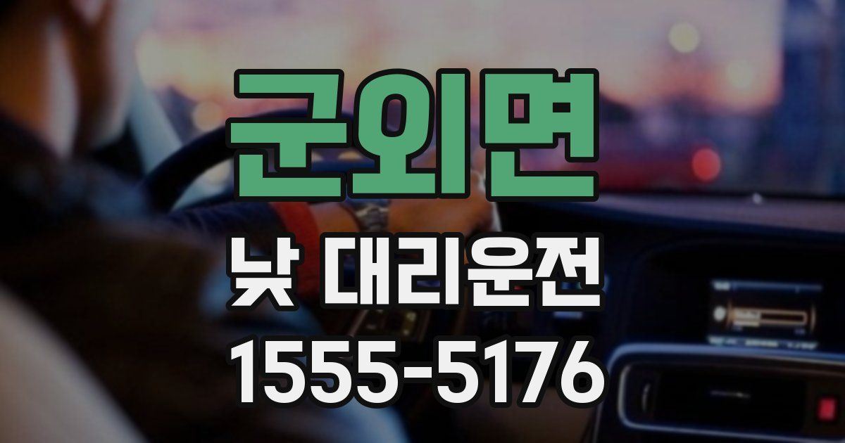 군외면 낮 대리운전