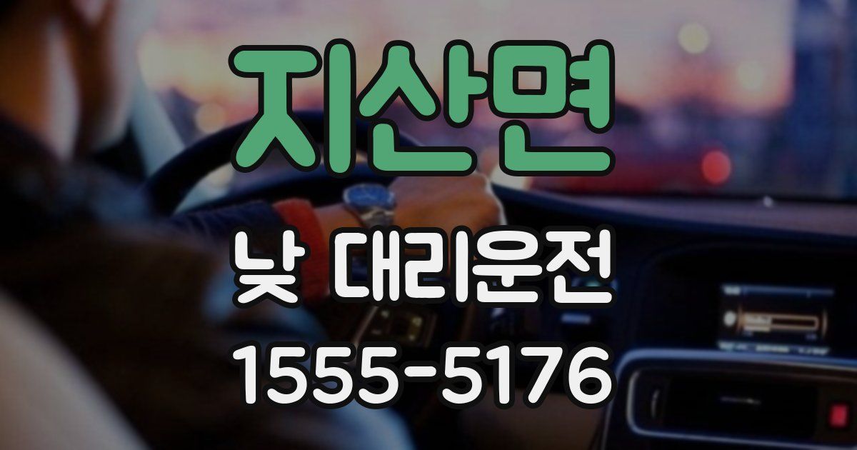지산면 낮 대리운전
