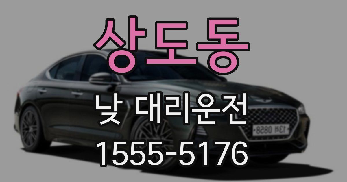 상도동 낮 대리운전