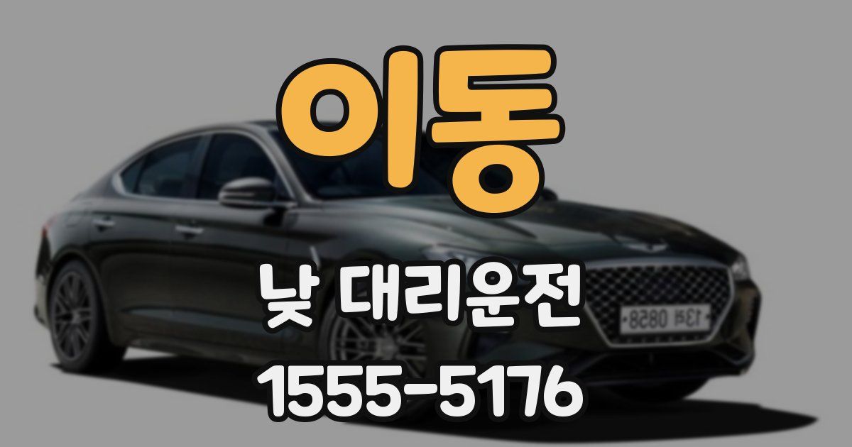 이동 낮 대리운전