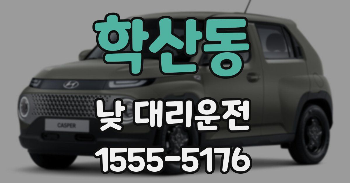 학산동 낮 대리운전