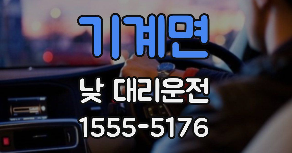 기계면 낮 대리운전