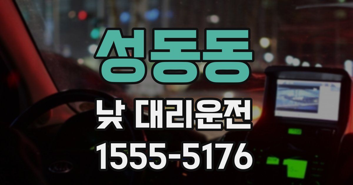 성동동 낮 대리운전