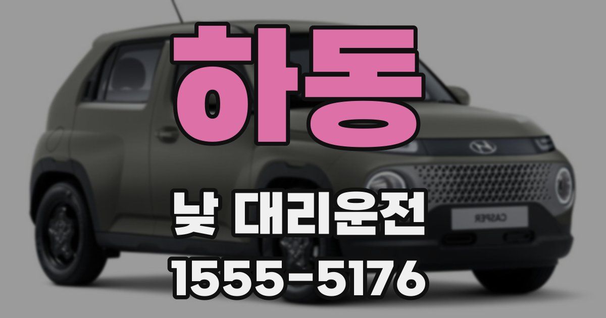 하동 낮 대리운전