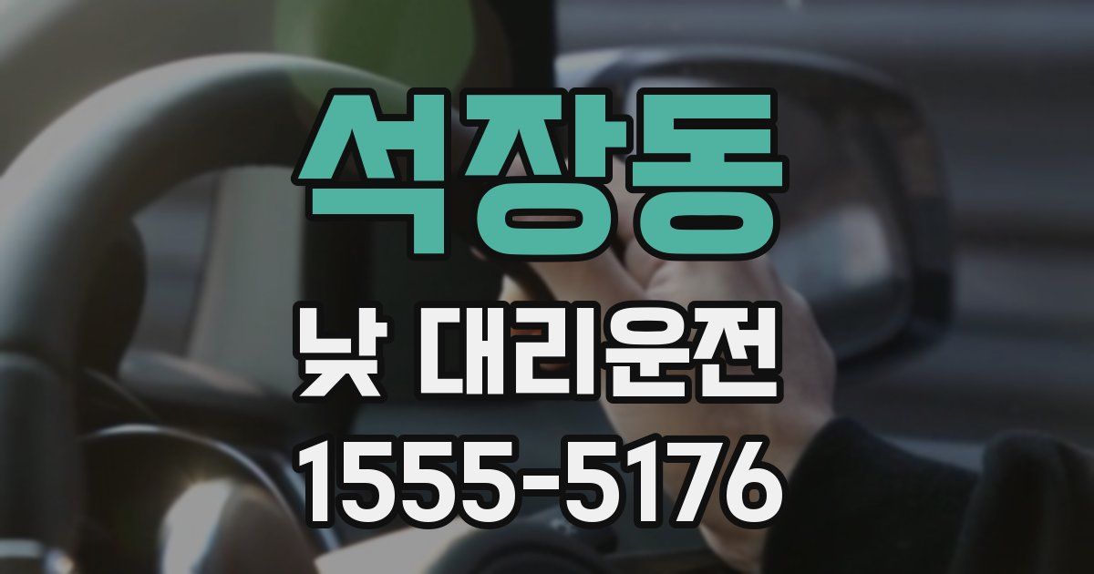 석장동 낮 대리운전