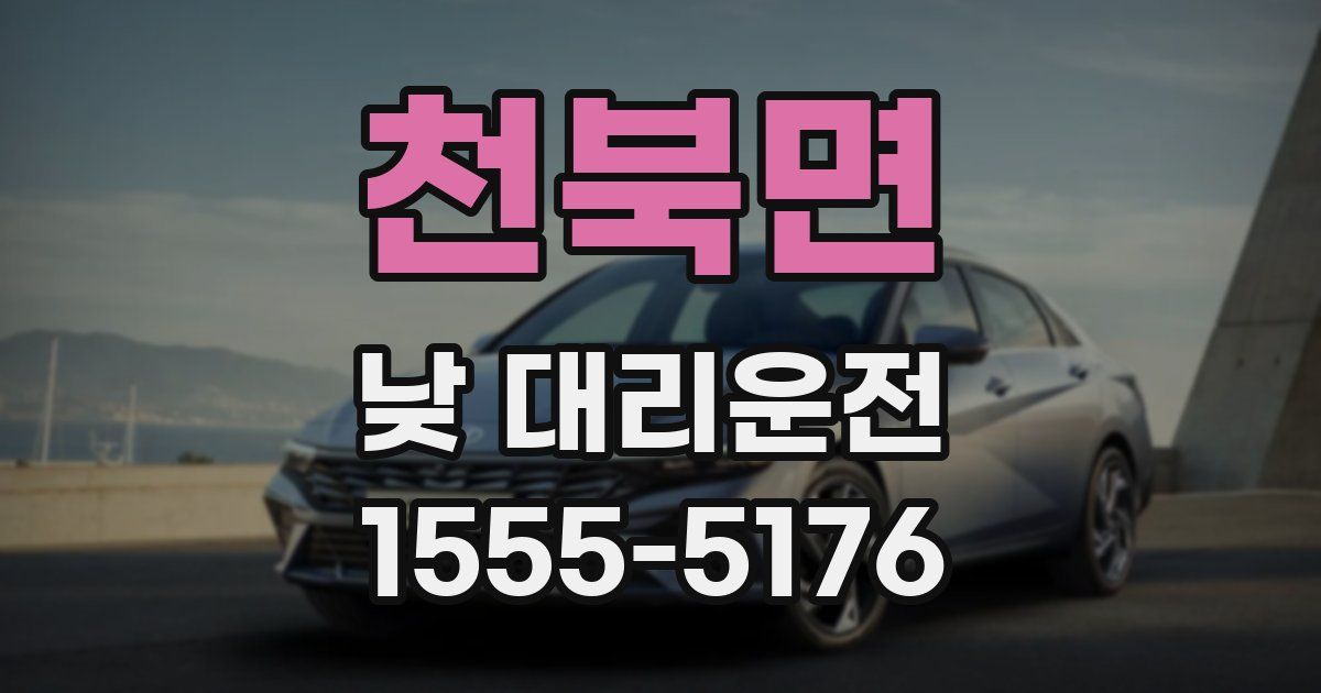 천북면 낮 대리운전