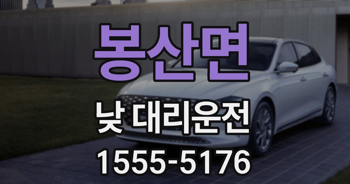 봉산면 낮 대리운전