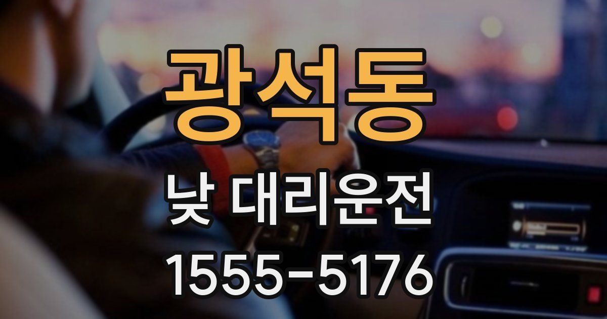 광석동 낮 대리운전