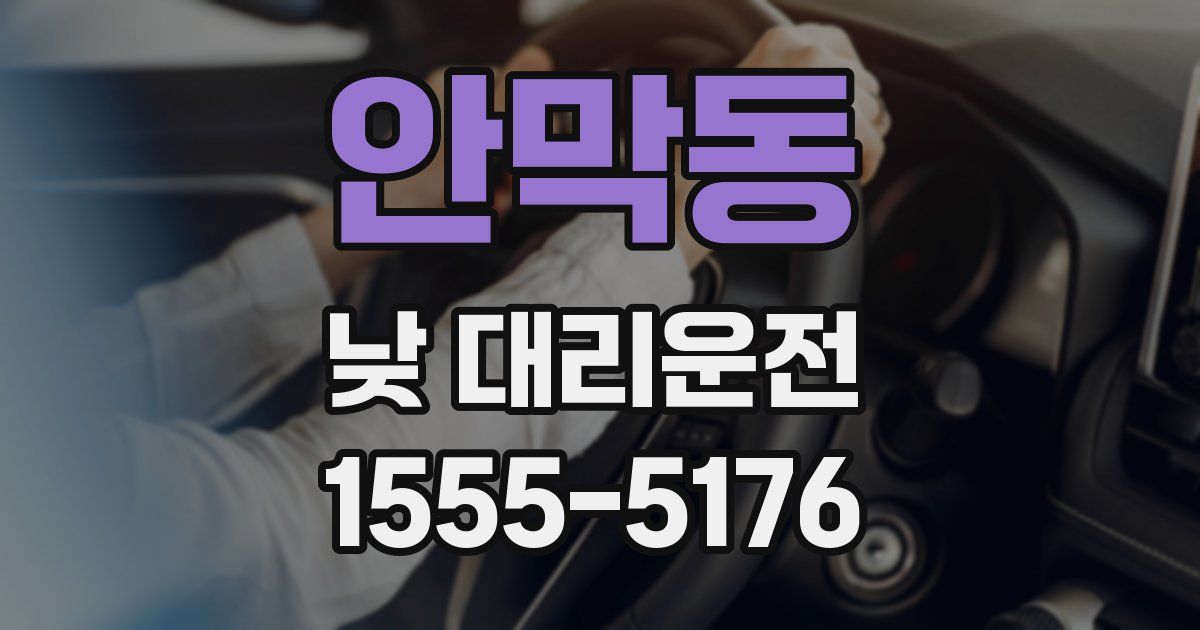 안막동 낮 대리운전