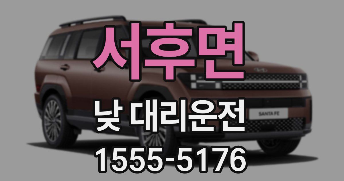 서후면 낮 대리운전