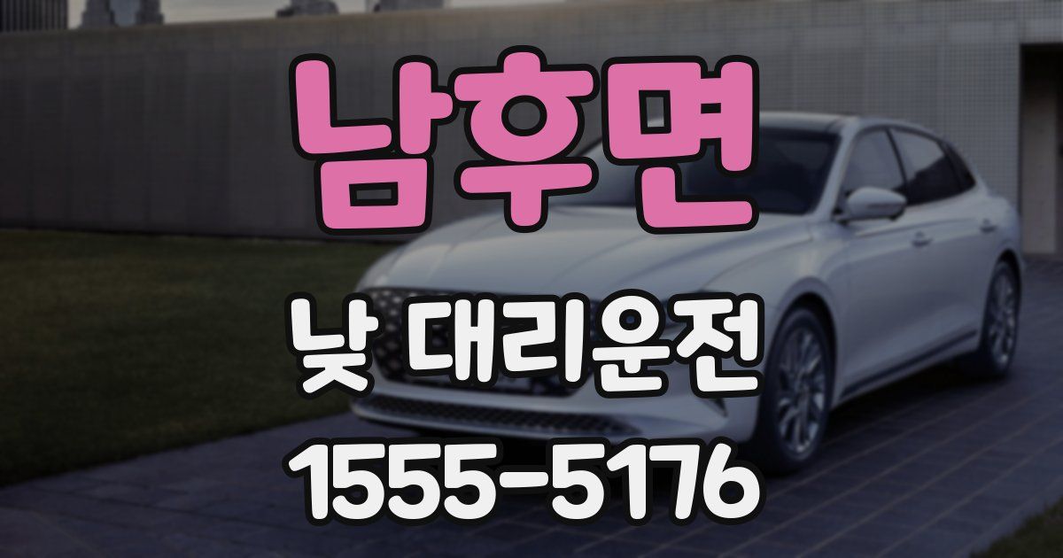 남후면 낮 대리운전