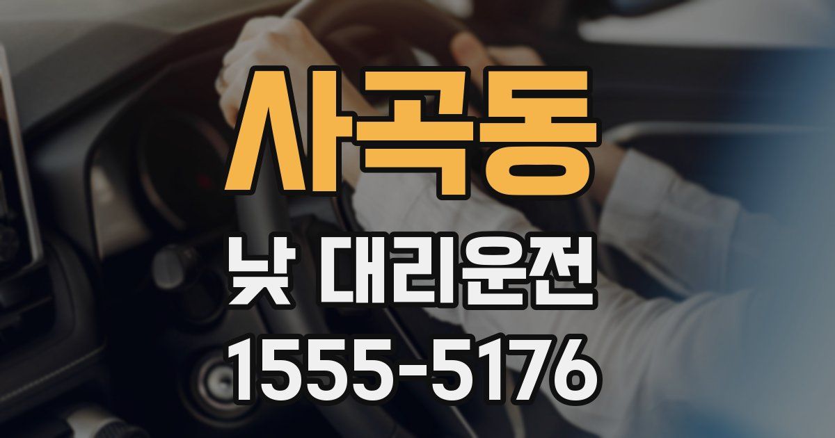 사곡동 낮 대리운전
