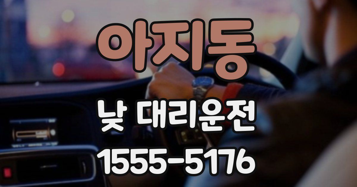 아지동 낮 대리운전