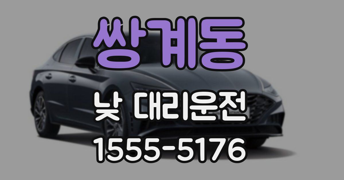 쌍계동 낮 대리운전