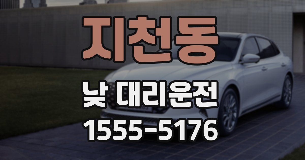 지천동 낮 대리운전