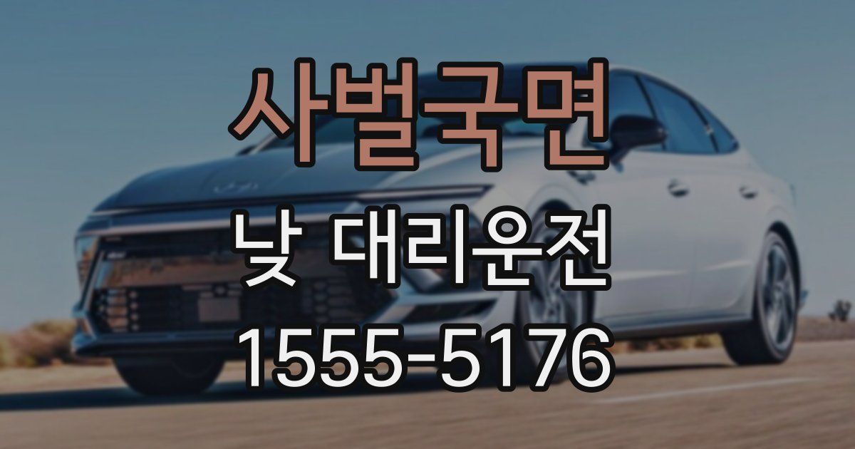 사벌국면 낮 대리운전