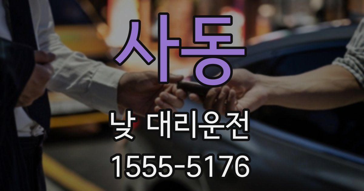 사동 낮 대리운전