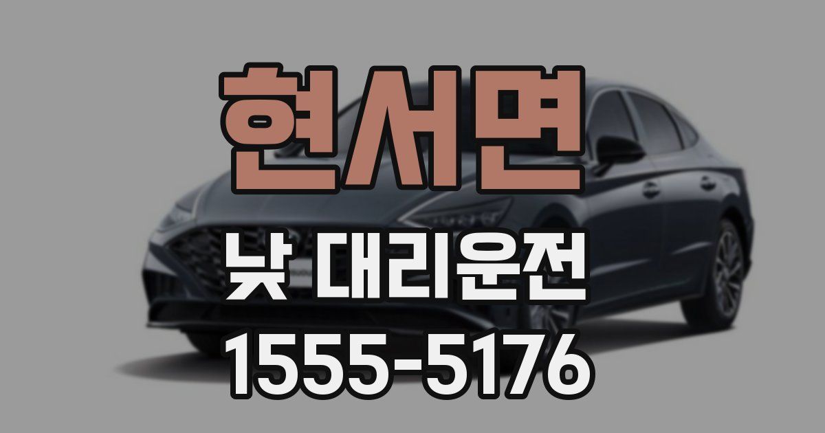 현서면 낮 대리운전