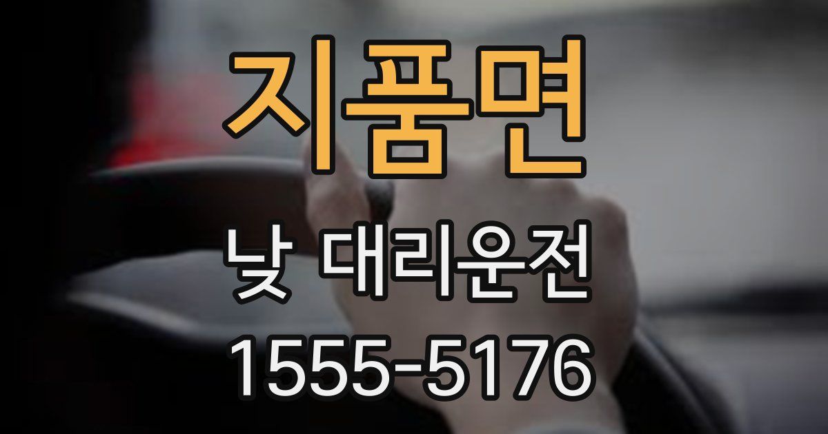 지품면 낮 대리운전