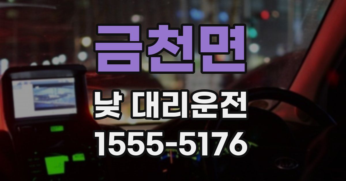 금천면 낮 대리운전