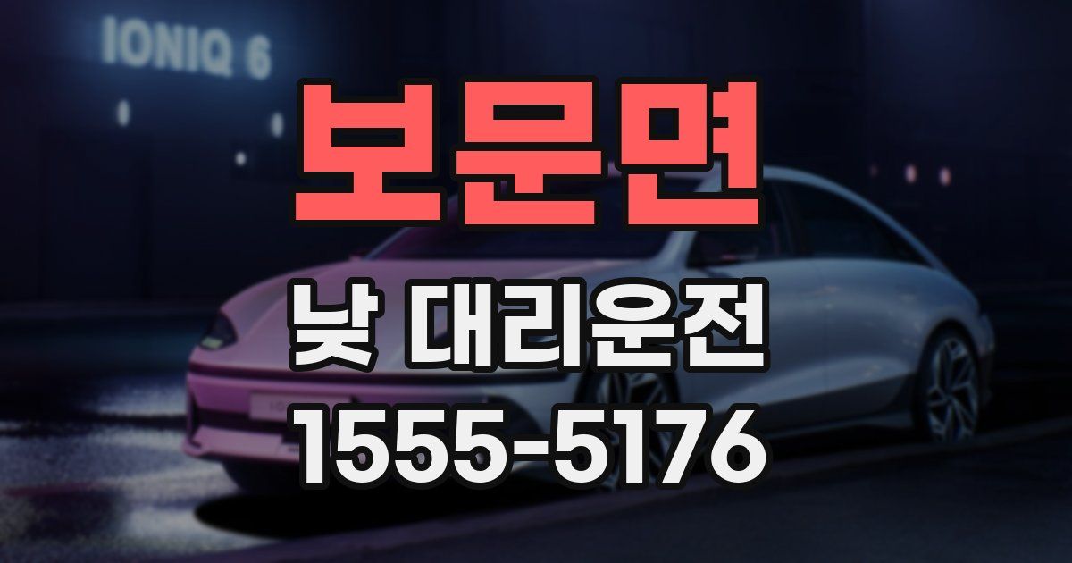 보문면 낮 대리운전