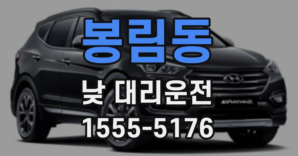 봉림동 낮 대리운전