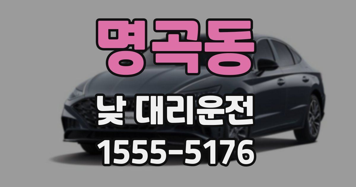 명곡동 낮 대리운전