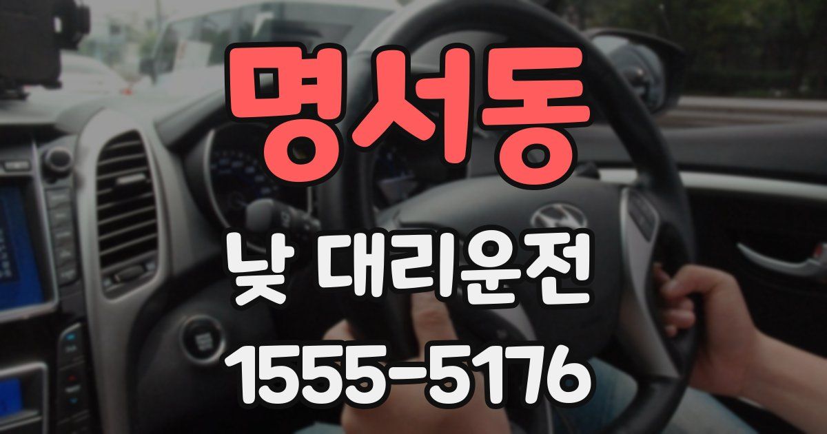 명서동 낮 대리운전