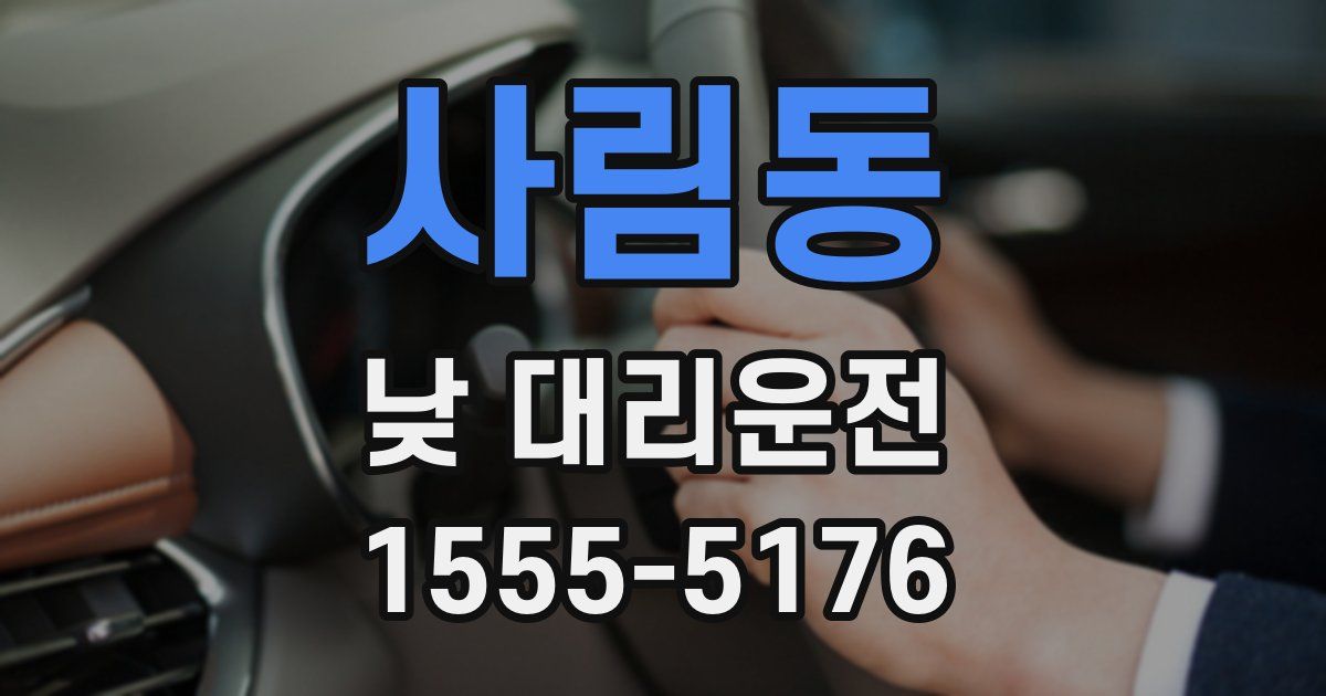 사림동 낮 대리운전