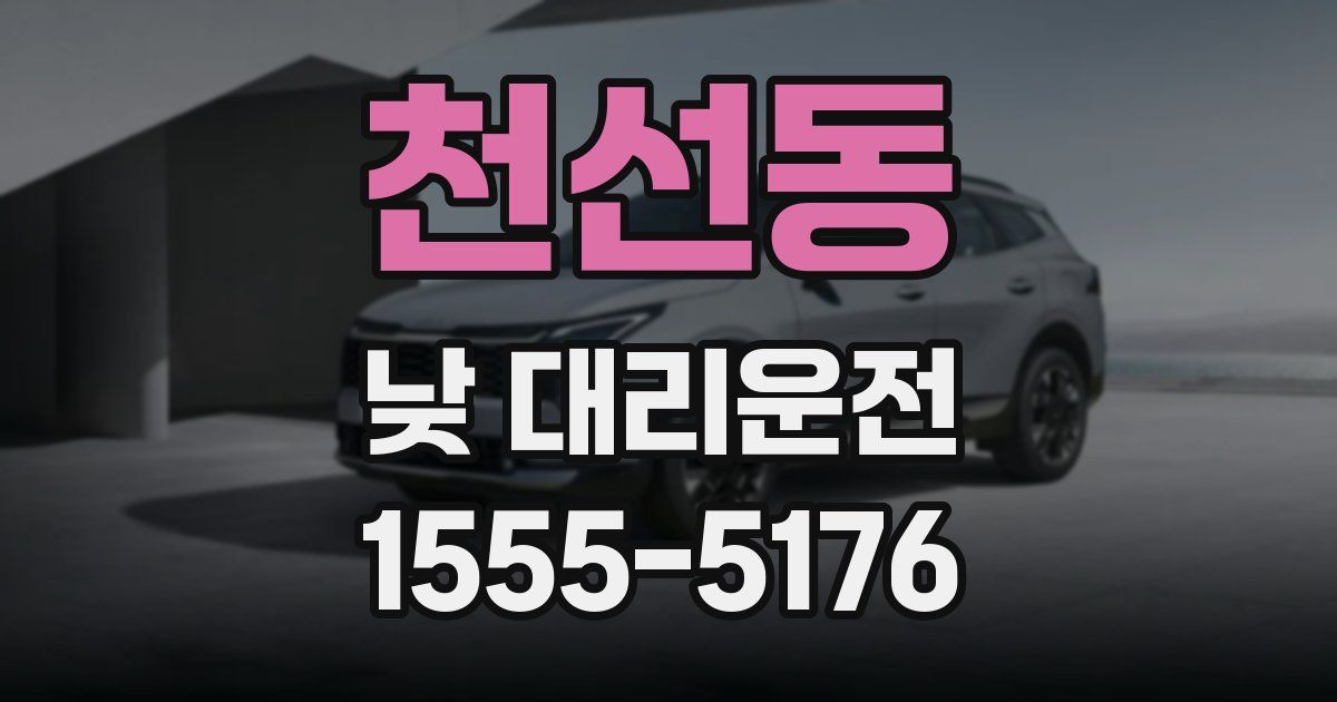 천선동 낮 대리운전