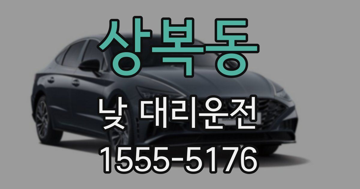상복동 낮 대리운전