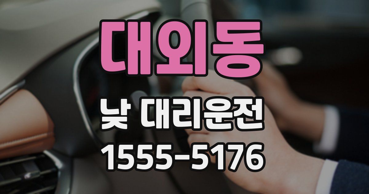 대외동 낮 대리운전