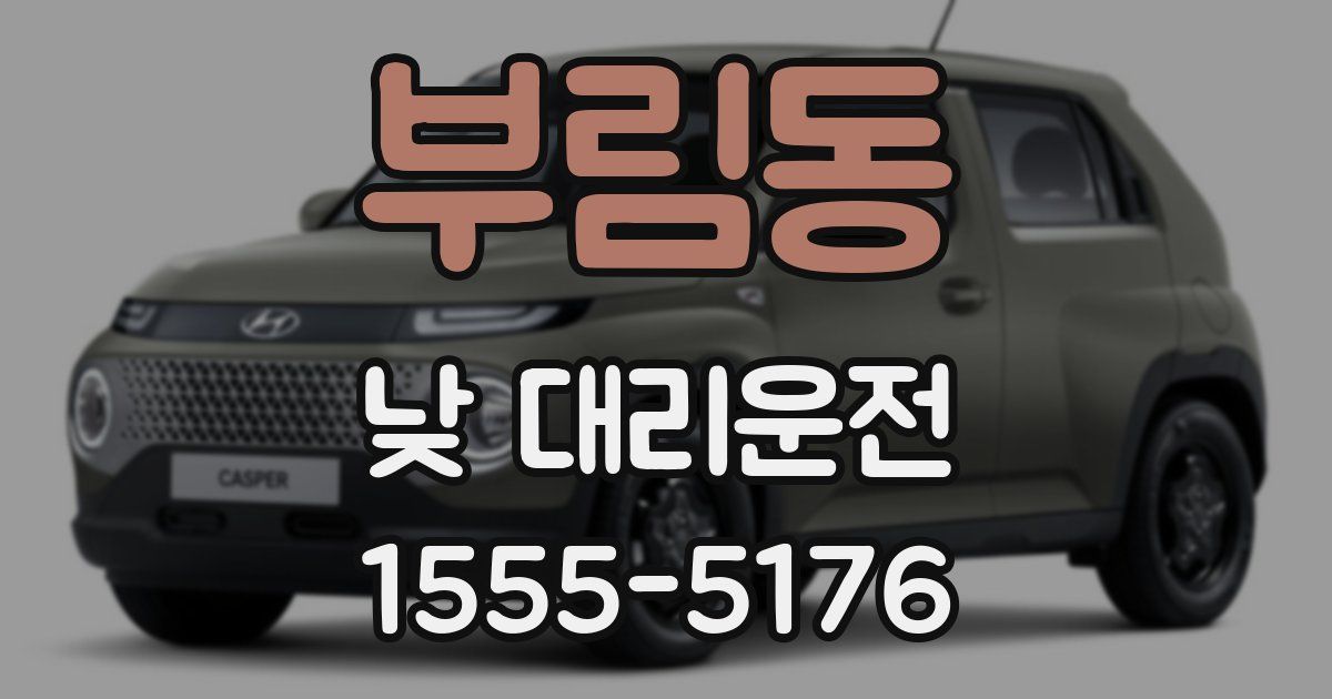 부림동 낮 대리운전