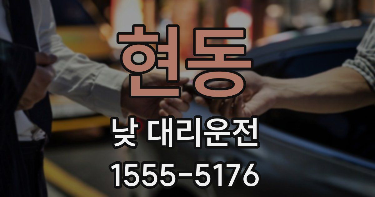 현동 낮 대리운전